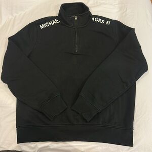 Michael Kors Black Quarter Zip-Up Sweatshirt Size L in excellent condition